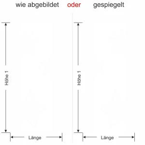 Sichtschutz mit modernen Blumen für das Fenster - Ansicht Ausrichtung und Farbauswahl