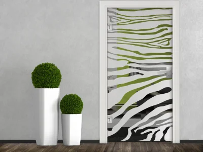 Glasbanner Zebra auf Glastür