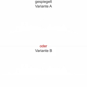 Aufkleber Milchglasfolie Skyline - Ansicht Ausrichtung mit Farbauswahl und Variante
