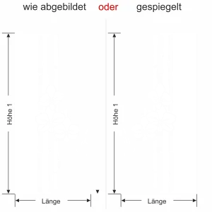 Glasdekor Bambus mit Orchidee - Ansicht Ausrichtung mit Farbauswahl