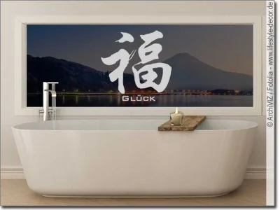 Glasdekor Chinesisches Zeichen Glück