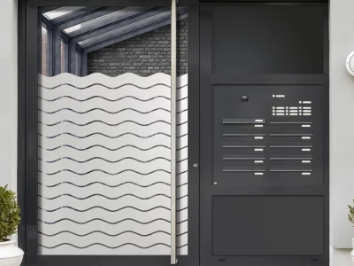 Glasdekorfolie für Türen mit Wellen 10/1 cm