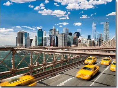Glasbild NYC Taxi