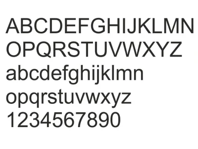 Glasfolie Fußpflege - Ansicht Alphabet 1.Zeile