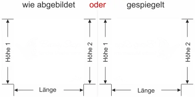 Glasfolie Sichtschutz Beauty - Ansicht Ausrichtung mit Farbauswahl Vorschlag 2