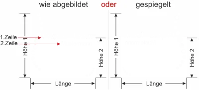 Glasfolie Sichtschutz Praxis - Ansicht Ausrichtung mit Farbauswahl Vorschlag 1