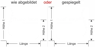 Glasfolie Sichtschutz Praxis - Ansicht Ausrichtung mit Farbauswahl Vorschlag 2