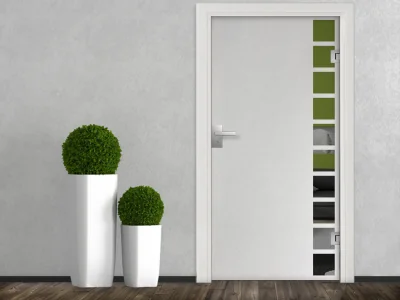 Glasfolie Viereck als Sichtschutz au Glastür