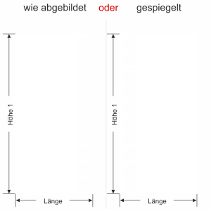 Glasfolie Viereck als Sichtschutz im Bad - Ansicht Ausrichtung mit Farbauswahl