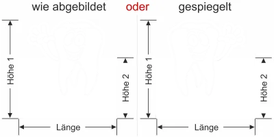 Glasfolie Zahnarztpraxis - Ansicht Ausrichtung mit Farbauswahl Vorschlag 1