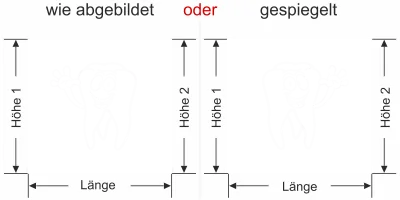 Glasfolie Zahnarztpraxis - Ansicht Ausrichtung mit Farbauswahl Vorschlag 2