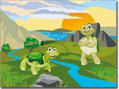 Klebefolie Zwei lustige Schildkröten