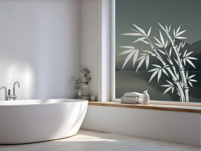 Glastattoo Bambus im Wind