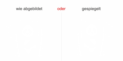 Glastattoo Bambus mit Pandabär - Ansicht Ausrichtung und Farbauswahl
