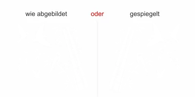 Glastattoo Bambusrohr mit Vögeln - Ansicht Ausrichtung und Farbauswahl