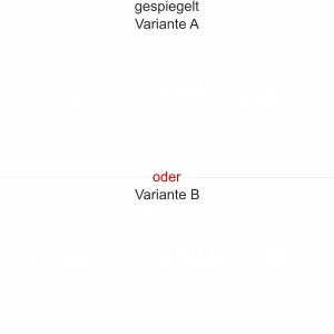 Konturgeschnittene Milchglasfolie mit Silhouette von Duisburg - Ansicht Ausrichtung mit Farbauswahl und Variante