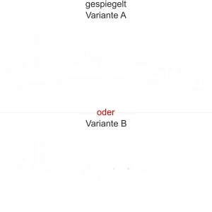 Umrisse von Hannover als Glastattoo - Ansicht Ausrichtung mit Farbauswahl und Variante