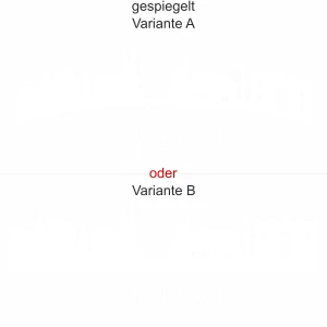 Aufkleber für Glas mit der Sykline von Magdeburg - Ansicht Ausrichtung mit Farbauswahl und Variante