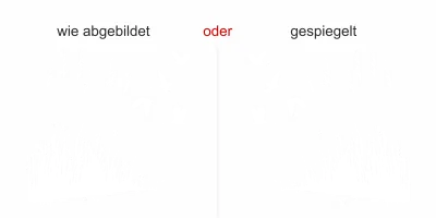 Glastattoo Ufergräser und Störche - Ansicht Ausrichtung und Farbauswahl