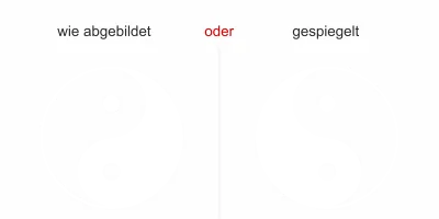 Glastattoo Yin & Yang - Ansicht Ausrichtung mit Farbauswahl