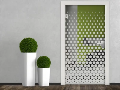 Glastür Milchgalsfolie Kreisverlauf