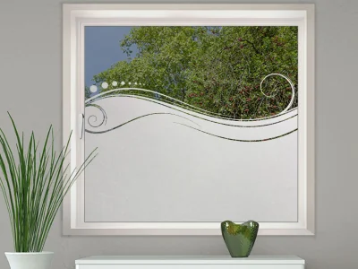 Glastür Milchgalsfolie Ornament Wellen