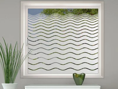 Glastür Milchgalsfolie Wellendesign