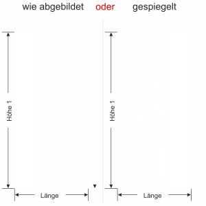 Glastür Milchglasfolie Bambus mit Orchidee - Ansicht Ausrichtung mit Farbauswahl