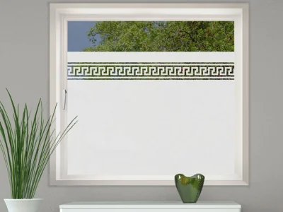 Glastür Milchglasfolie Bordüre Griechenland auf Fenster