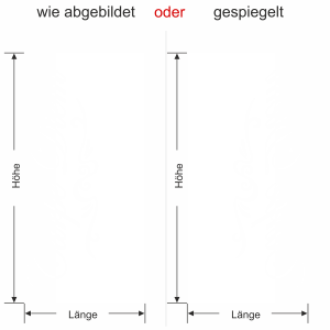 Glastür Milchglasfolie Carpe Diem Eleganz - Ansicht Ausrichtung und Farbauswahl