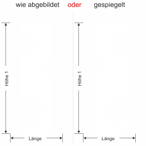 Glastür Milchglasfolie Fleurs - Ansicht Ausrichtung und Farbauswahl