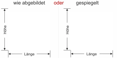 Glastür Milchglasfolie Griechische Bordüre - Ansicht Ausrichtung mit Farbauswahl und Variante