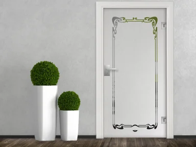 Glastür Milchglasfolie Klassik Rahmen Jugendstil