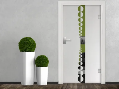Glastür Milchglasfolie Kreisdesign