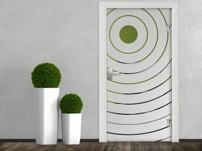 Glastür Milchglasfolie Kreismotiv