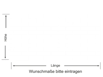 Glastür Milchglasfolie Mauer - Ansicht Farbauswahl und Anleitung zur Größenberechnung