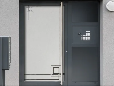 Glastür Milchglasfolie Modern auf Haustür