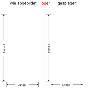 Glastür Milchglasfolie Noblesse - Ansicht Ausrichtung mit Farbauswahl