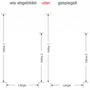 Glastür Milchglasfolie Om - Ansicht Ausrichtung mit Farbauswahl und Vorschlag 1