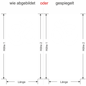 Glastür Milchglasfolie Om - Ansicht Ausrichtung mit Farbauswahl und Vorschlag 1