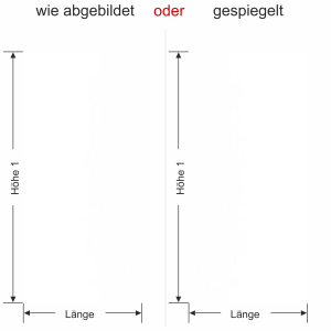 Glastür Milchglasfolie Ranke Ornament - Ansicht Ausrichtung und Farbauswahl