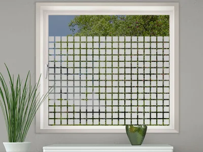 Glastür Milchglasfolie Rechtecke auf Fenster