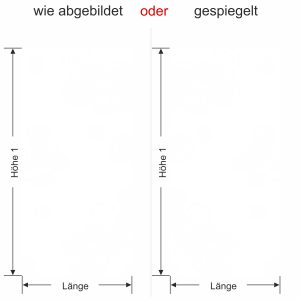 Glastür Milchglasfolie Retrokreise - Ansicht Ausrichtung mit Farbauswahl