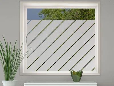 Glastür Milchglasfolie Schrägstreifen 10/1 auf Fenster