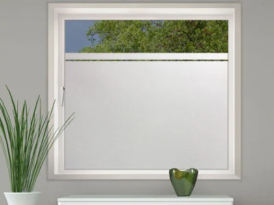 Glastür Milchglasfolie Streifen auf Fenster