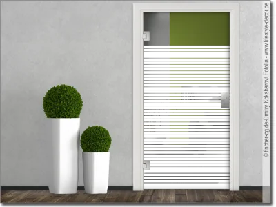 Glastür Milchglasfolie Streifen 3/0,5 cm