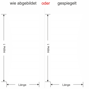 Glastür Milchglasfolie Streifenbogen - Ansicht Ausrichtung mit Farbauswahl
