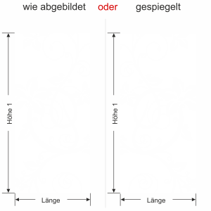Glastür Milchglasfolie Traumland - Ansicht Ausrichtung und Farbauswahl
