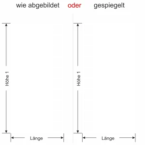 Glastür Milchglasfolie Vierecke - Ansicht Ausrichtung mit Farbauswahl