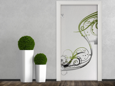 Glastür Milchglasfolie Wellenornament